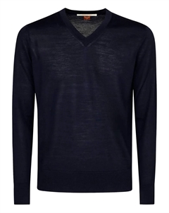 Шерстяной свитер с V-образным вырезом, синий Alpha industries