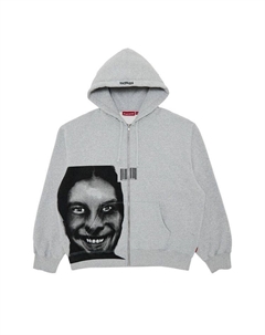 Толстовка x Aphex Twin Zip Up Hooded Sweatshirt, Heather Grey Supreme