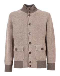 Кардиган из ребристой шерсти, коричневый Ballantyne