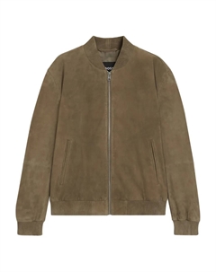 Замшевый бомбер на молнии, коричневый Boss