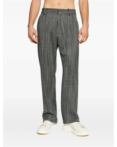 Шерстяные брюки с елочным узором, серый Dsquared2