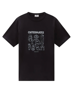 Футболка из органического хлопка с логотипом, черный Woolrich