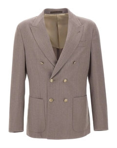 Двубортный пиджак с лацканами «пик», нейтральный Eleventy