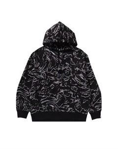 Худи Marbling Camo Relaxed Fit Pullover Hoodie, Black Bape