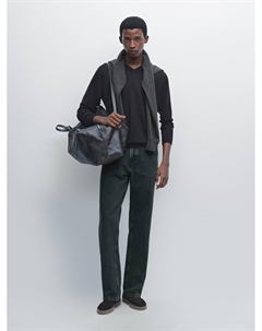 Вязаный свитер из смесовой шерсти, темно-синий Massimo dutti