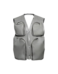 Утепленный жилет Leather Padded Cargo Vest, Washed Indigo Rick owens