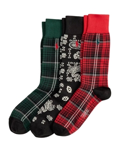 Комплект из трех пар носков Bandanna & Plaid, черный Polo ralph lauren