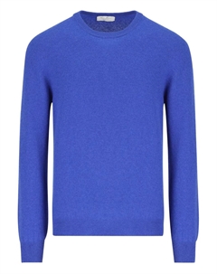 Кашемировый свитер в рубчик, синий Chez paul