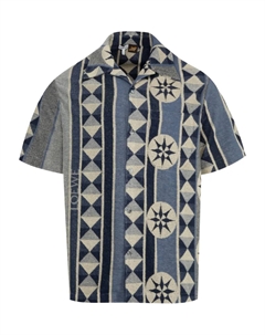 Рубашка с короткими рукавами и узором, синий Loewe