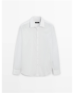 Рубашка Slim Fit из меланжевого твила, белый Massimo dutti