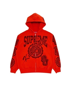 Толстовка Knowledge Reigns Zip Up Hooded Sweatshirt, Orange Supreme