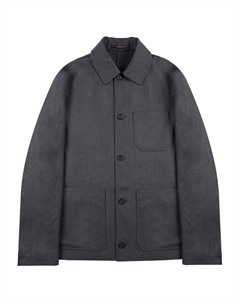 Рубашка-оверсерт из шерсти на пуговицах, серый Incotex