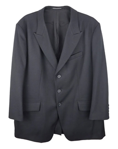 Однобортный пиджак из шерсти на трех пуговицах, черный Yohji yamamoto