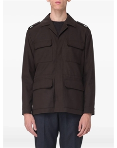 Жакет с клапанами на карманах, коричневый Paolo pecora