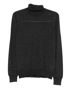 Шерстяной свитер с высоким воротником, серый Barba