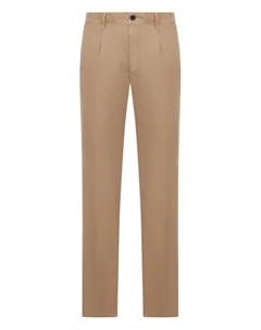 Брюки-чинос из хлопка в мелкую складку, нейтральный Incotex