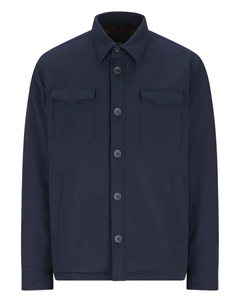 Рубашка-оверсайт с клапанными карманами и пуговицами, синий Herno