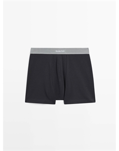 Боксеры с логотипом на поясе, темно-синий Massimo dutti