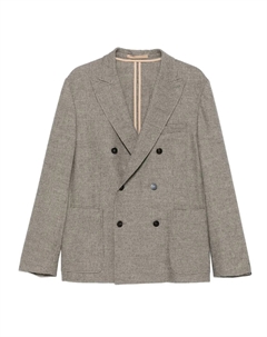 Двубортный жакет в клетку, нейтральный Paolo pecora