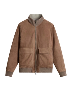 Бомбер с манжетами в рубчик, коричневый Woolrich