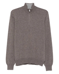 Свитер с высоким воротником на молнии, коричневый Barba