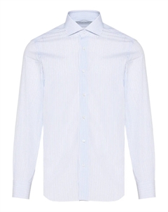 Рубашка в полоску на пуговицах, синий Barba