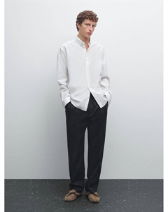 Рубашка Regular-Fit из 100% хлопка, белый Massimo dutti