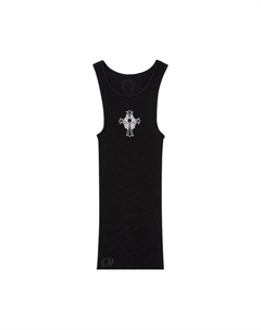 Топ Hairy Cross Rib Tank, Black Chrome hearts