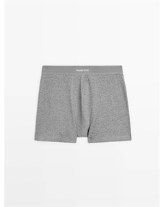 Боксеры с логотипом на поясе, Grey Marl Massimo dutti