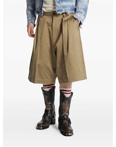 Шикарные плиссированные шорты из хлопка, коричневый Dsquared2