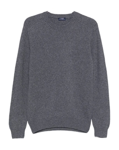 Свитер с круглым вырезом в рубчик, серый Barba