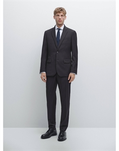 Пиджак из 100% шерсти, темно-синий Massimo dutti