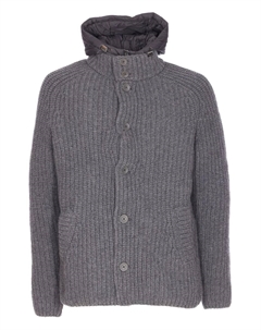 Вязаная стеганая куртка с капюшоном, серый Herno