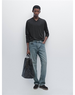 Вязаный свитер из смесовой шерсти, Charcoal Massimo dutti