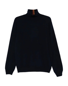 Свитер с высоким воротом и полосатыми деталями, синий Paul smith