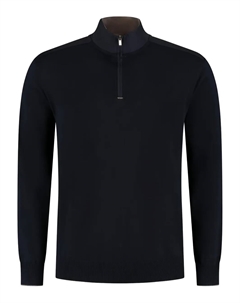 Джемпер с высоким воротником и наполовину молнией, черный Paul & shark
