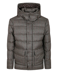 Куртка с капюшоном и клетчатым узором, серый Herno
