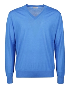 Шерстяной свитер с V-образным вырезом, синий Ballantyne