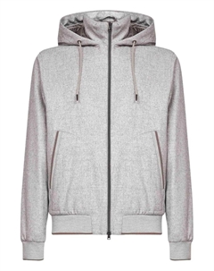 Куртка с капюшоном и ребристыми манжетами, серый Herno