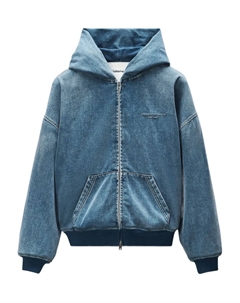 Джинсовая куртка на молнии с капюшоном, синий Alexander wang