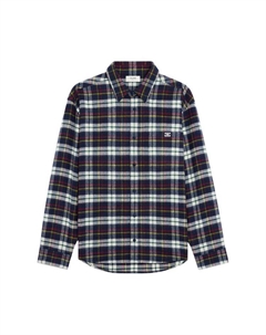 Рубашка Relaxed Shirt In Brushed Checked Wool, Bleu/Blanc/Rouge Celine