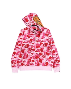 Худи ABC Camo Shark Half Zip Pullover Hoodie, Pink Bape