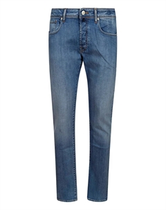 Джинсы с застежкой на пуговицах, синий Incotex