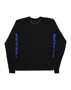 Футболка Neck Logo Long-Sleeve T-Shirt, Black Chrome hearts