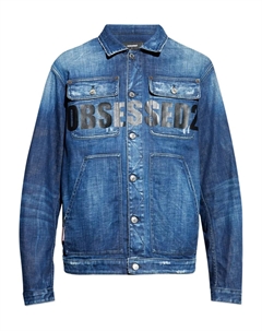 Джинсовая куртка с принтом, синий Dsquared2