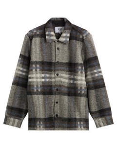 Шерстяная клетчатая рубашка Nolan, серый/синий Wax london