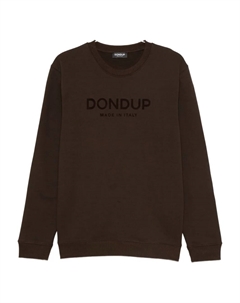 Свитшот с флокированным логотипом, коричневый Dondup