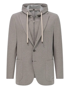 Пиджак с капюшоном и накладными карманами, серый Boggi milano