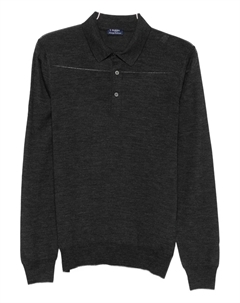 Рубашка поло с длинными рукавами, серый Barba