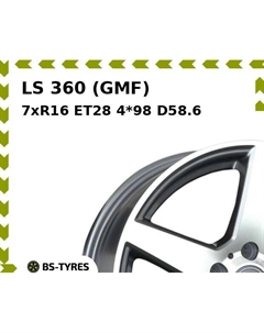 Колесный диск LS 360 (GMF) 7xR16 ET28 4*98 D58.6 Ls